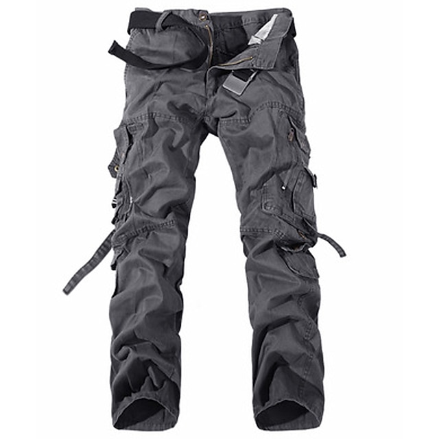  Men's Cargo Pants Cargo Trousers Trousers 8 Pocket Plain Comfort Outdoor Daily Going out Cotton Blend Fashion Streetwear Black Yellow