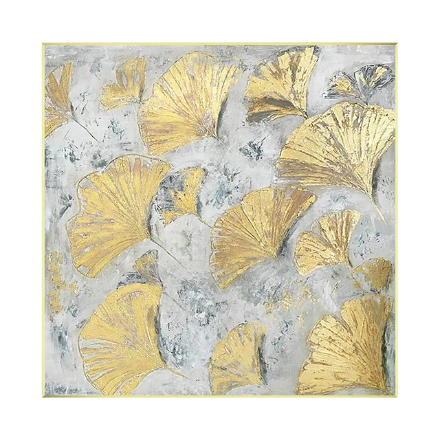 Handmade Hand Painted Oil Painting Wall Modern Abstract Gold Flower Canvas Painting Home Decoration Decor Rolled Figure Painting 8