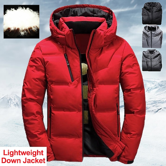  Men's Winter Autumn / Fall Down Thermal Warm Windproof Breathable Lightweight Black Red Light Grey Dark Gray Vest