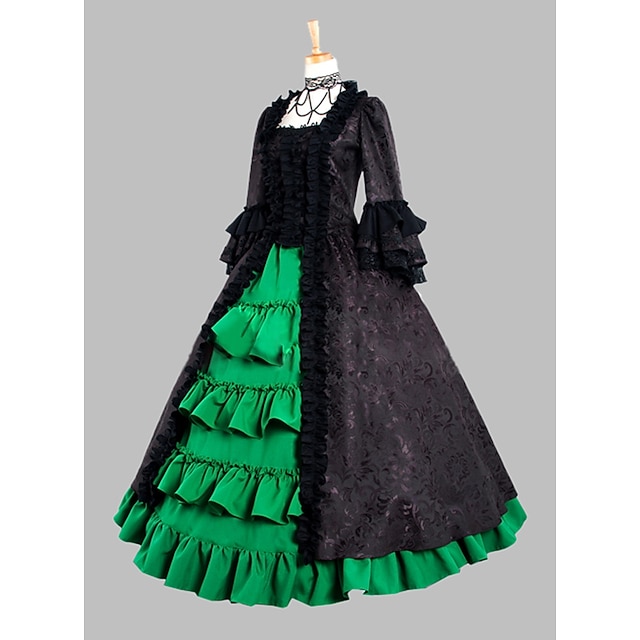 Ball Gown Off-the-Shoulder Sleeveless Floor-Length Victorian Party Costume Masquerade Cosplay Rococo Prom Quinceanera Dress main image 1