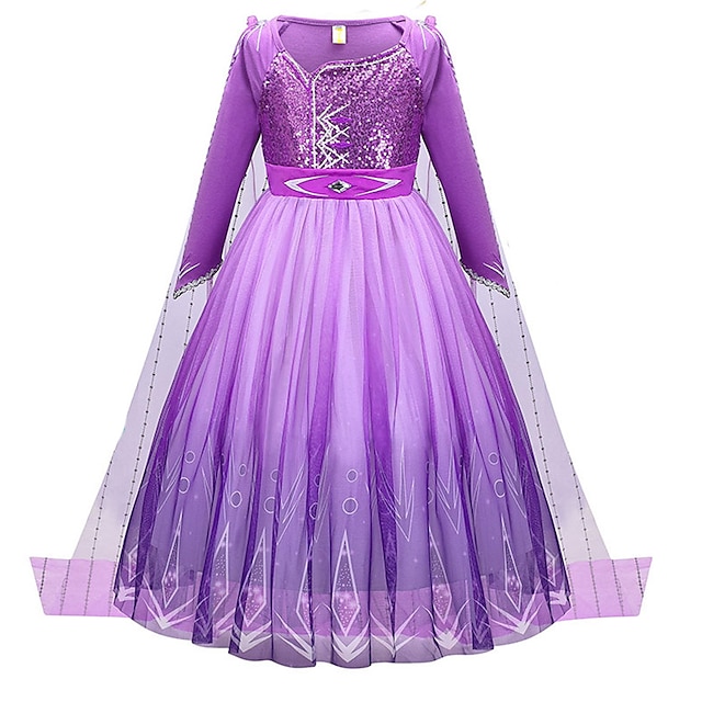  Frozen Fairytale Princess Anna Flower Girl Dress Theme Party Costume Tulle Dresses Girls' Movie Cosplay Cosplay Halloween With Accessories Accessory Set Halloween Carnival World Book Day Costumes