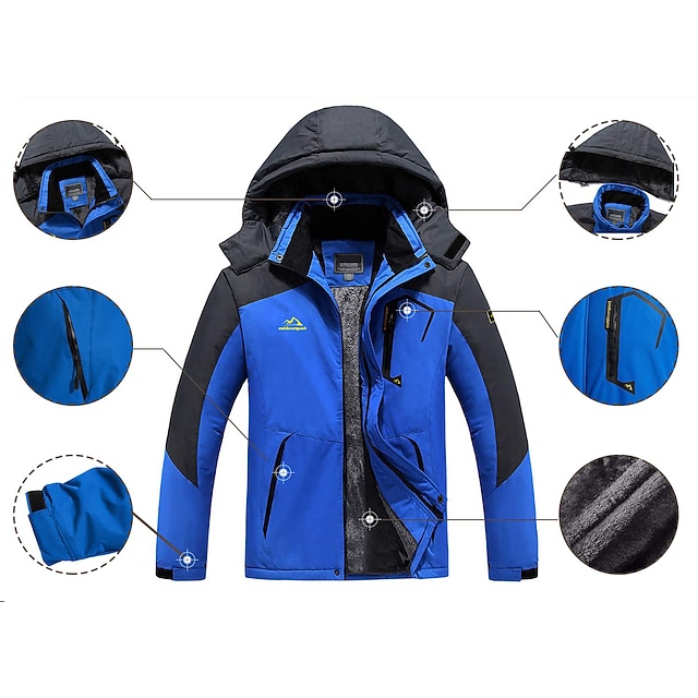 Men's Ski Jacket Waterproof Hiking Jacket Rain Jacket Winter Outdoor