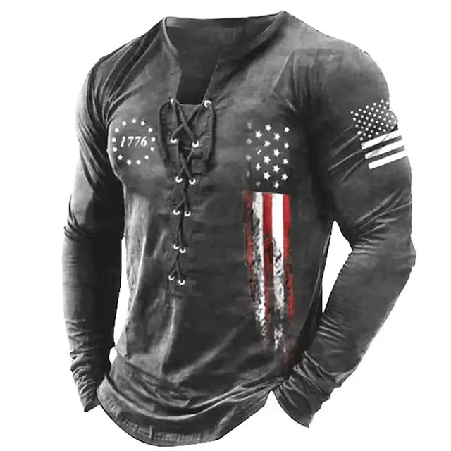 Men's T shirt Tee Tee Graphic National Flag Collar Clothing Apparel 3D ...