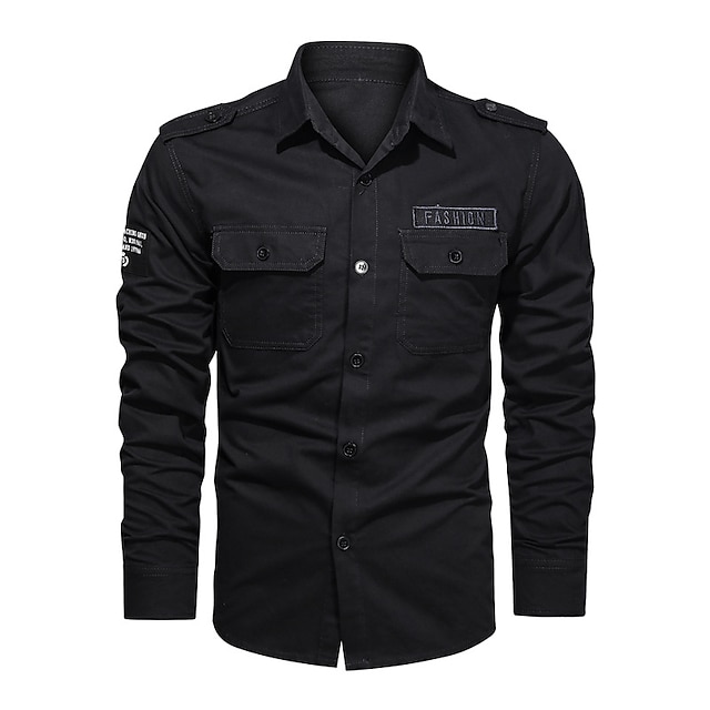 Men's Shirt Summer Shirt Button Up Shirt Casual Shirt Work Shirt Cargo ...