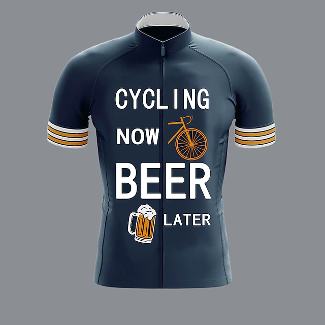 Men's Cycling Jersey Letter & Number Funny Oktoberfest Beer Short Sleeve Bike Jersey Top with 3 Rear Pockets Mountain Bike MTB Road Bike Cycling Quick Dry Soft Reflective Strips Back Pocket Sports 11