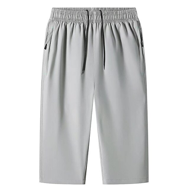  Homens calções atléticos Calças Cropped Shorts casuais Calças Capri Com Cordão Cintura elástica Tecido Secagem Rápida Comprimento da panturrilha Ao ar livre Para Noite Moda Roupa de rua Preto Azul