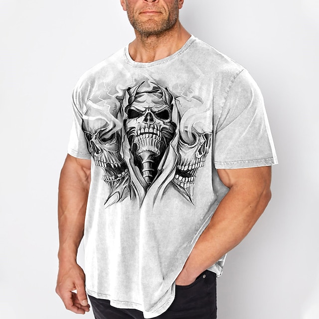 Men's Plus Size T shirt Tee Big and Tall Graphic Crew Neck Print Short Sleeve Spring & Summer 