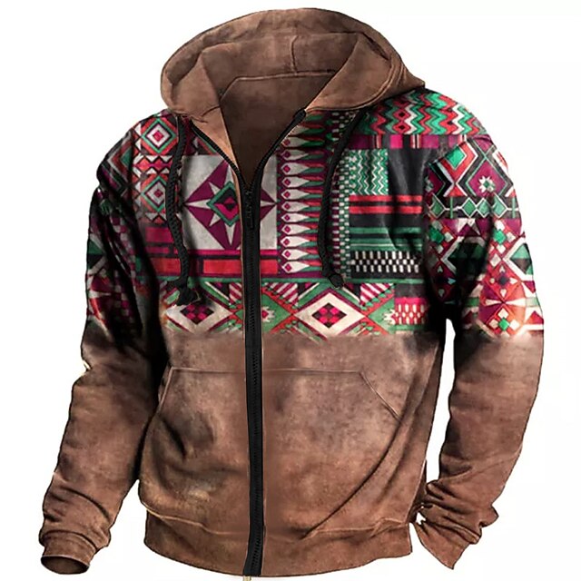 Men's Pullover Hoodie Sweatshirt Green Black Blue Brown Gray Hooded Color Block Graphic Prints Print Daily Sports 3D Print Basic Streetwear Designer Spring &  Fall Clothing Apparel Hoodies