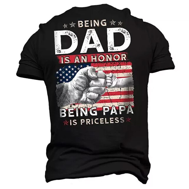 Men's Short Sleeve Graphic T-Shirt: 'Dad is Honor, Papa is Priceless' Family & Grandfather Gift 6