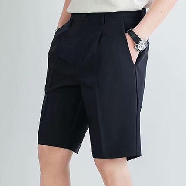 Men's Dress Shorts Bermuda shorts Work Shorts Pleated Pants Pocket ...