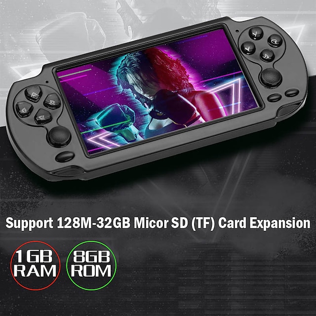  X9S 8GB Handheld Game console 5.1 inch Retro Double Joystick Game Console Built in 10 Emulators 6800+ Games For PSP PS1 Game Emulator With Camera,Christmas Birthday Party Gifts