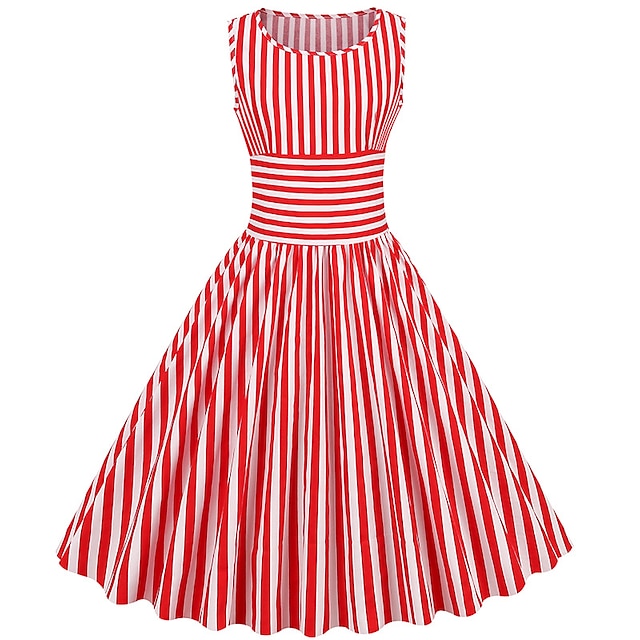  retro vintage jaren 50 vintage jurk cocktailjurk swingjurk flare jurk dames maskerade feest-/avondjurk