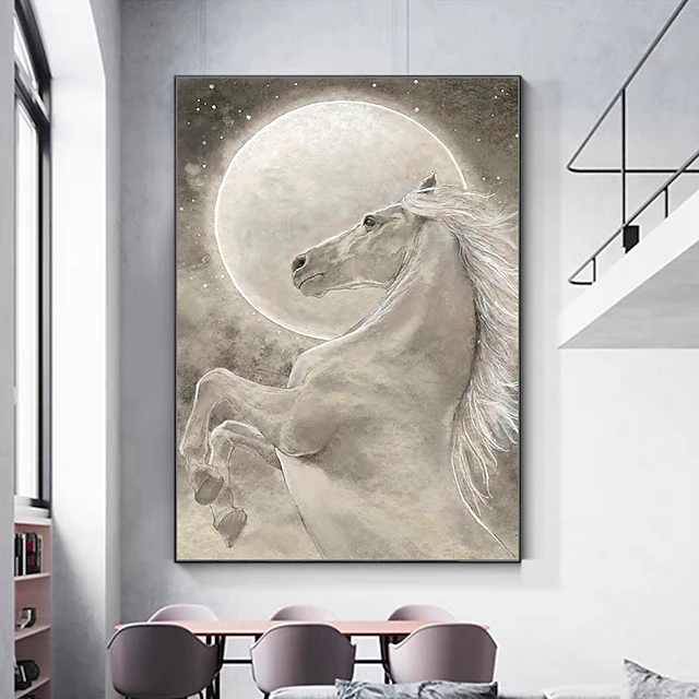 Mintura Handmade Horse Oil Paintings On Canvas Wall Art Decoration Modern Abstract Animals Picture For Home Decor Rolled Frameless Unstretched Painting 19