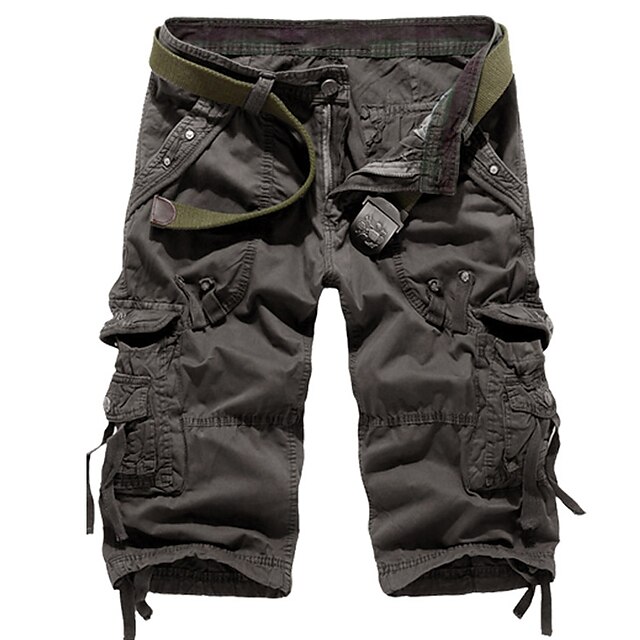 Men's Cargo Shorts Shorts Capri Pants Hiking Shorts Leg Drawstring 6 ...