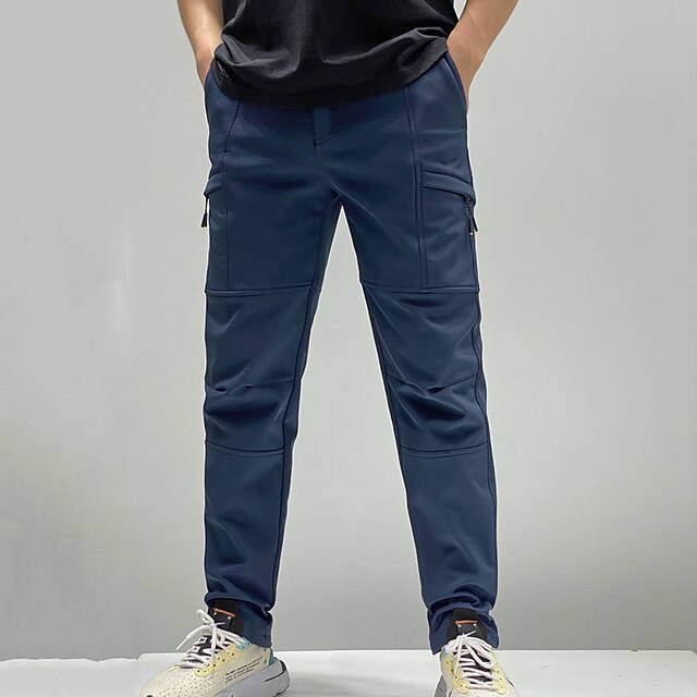  Bărbați Pantaloni de călărie impermeabil Pantaloni căptușiți cu fleece Παντελόνι με μαλακή επένδυση Iarnă În aer liber Termic cald Căptușeală Din Lână Impermeabil Rezistent la Vânt Pantaloni Negru