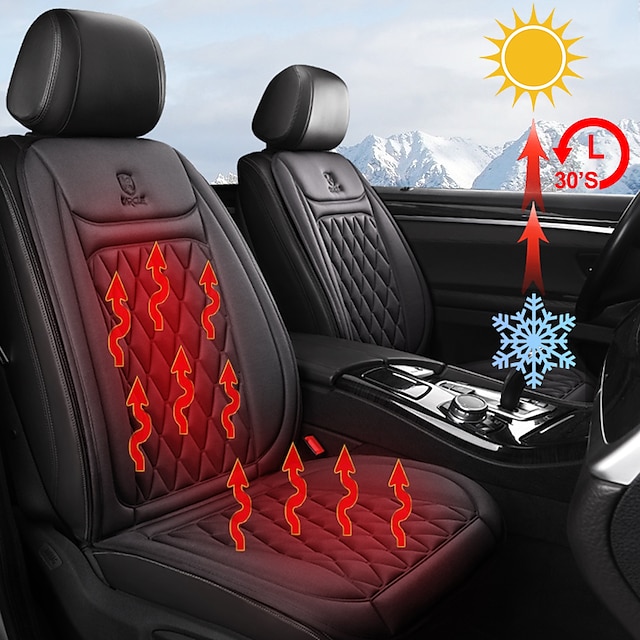  12-24v Heated Car Seat Cover 30s Fast Car Seat Heater Flannel Heated Car Seat Protector 25W Seat Heating Cover Car Seat