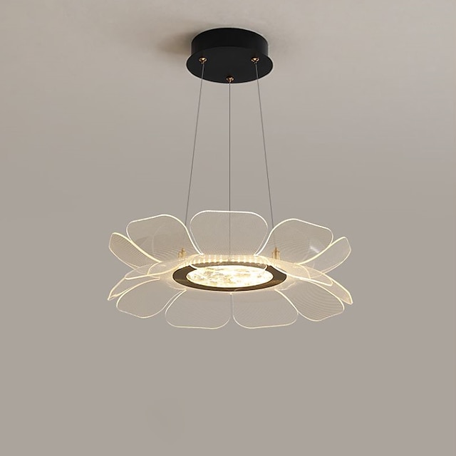  led hanglampen cirkel design 45cm 3000-6000k 1-lichts lotusblad acryl kroonluchter lamp moderne eigentijdse stijl keuken eetkamer huis bar licht 110-120v 220-240v