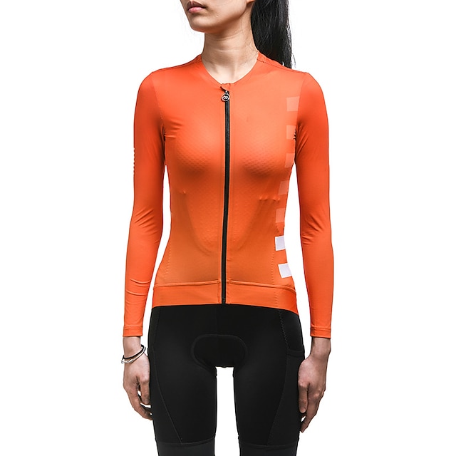 Women's Cycling Jersey Long Sleeve Bike Jersey Top with 3 Rear Pockets