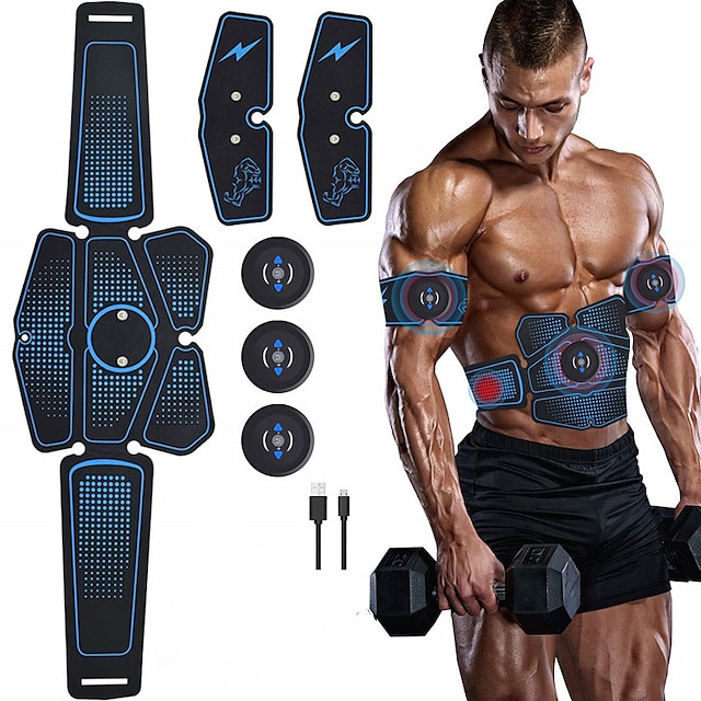  Estimulador de músculos abdominales abs, masajeador adelgazante eléctrico, máquina de ejercicios ems para gimnasio, masajeador de relajación corporal