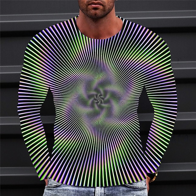  Bărbați Grafic 3D Print Tricou Tricouri Manșon Lung Tricou Tipărire 3D Stil Nautic Cămașă Epocă Modă Designer În aer liber Casual Zilnic Albastru piscină Roșu Portocaliu Primăvara & toamnă