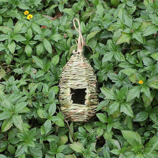  Bird Nest Hand-Woven Bird House Bird Nest Garden Decoration Creative Ecological Straw Bird Cage