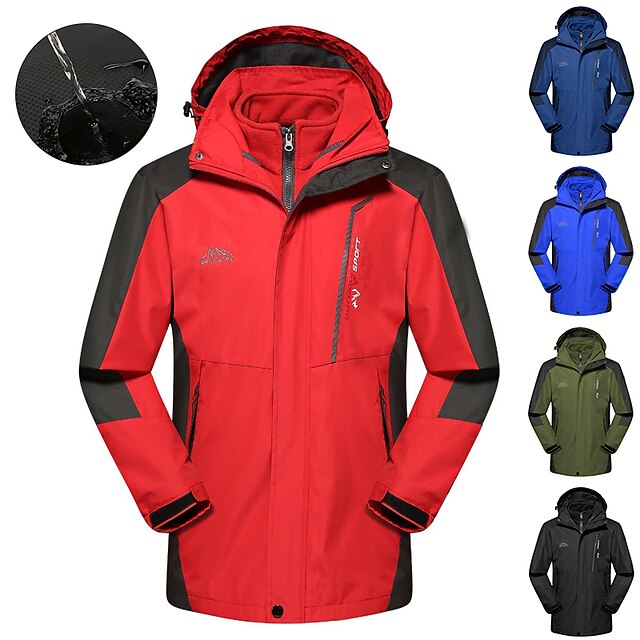 Men's Hiking 3in1 Jackets Ski Jacket Waterproof Hiking Jacket Fleece