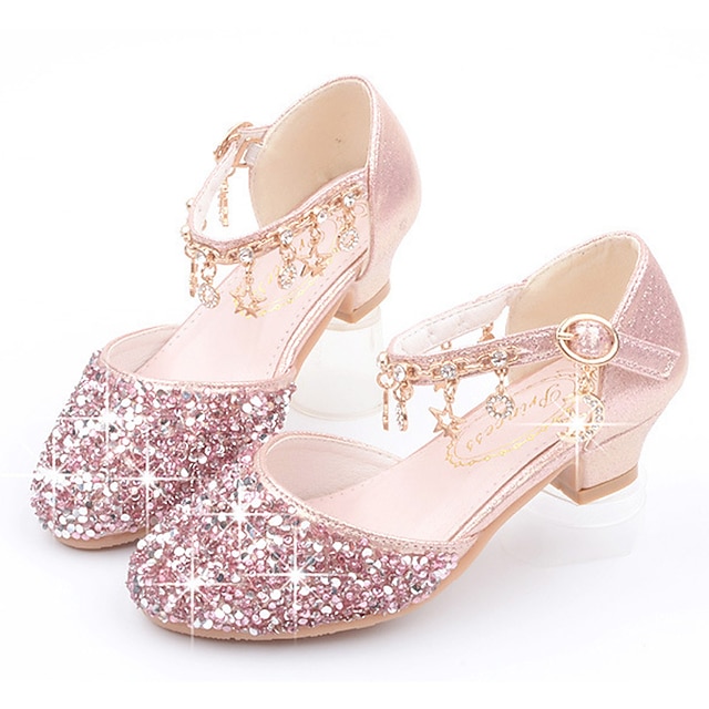  Frozen Fairytale Princess Elsa Shoes Girls' Movie Cosplay Sequins Halloween Silver Golden Rosy Pink Shoes Halloween Carnival Masquerade Polyester Plastics World Book Day Costumes