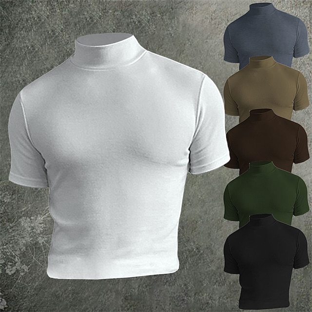  男性用 Tシャツ 平織り スタンド ストリート バケーション 半袖 衣類 デザイナー ベーシック 現代コンテンポラリー