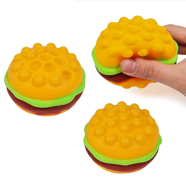 3D Burger Squishys Stress Relief Toy, Hamburger, descompressão