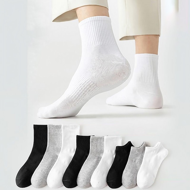  6 perechi de șosete noi de toamnă pentru bărbați și femei, cu tub mijlociu din bumbac, de culoare uni, șosete scurte elastice, în stil campus, ciorapi sport all-match