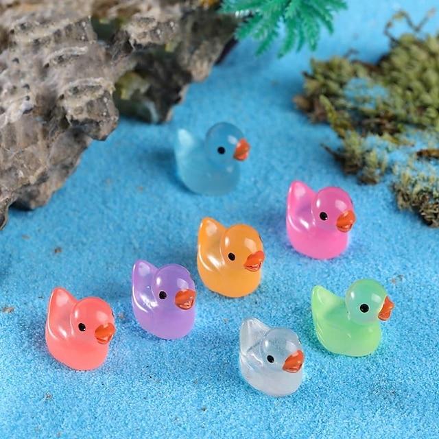 30pcs Mini Luminous Ducks Cute Resin Ducks Glow In The Dark Miniature ...