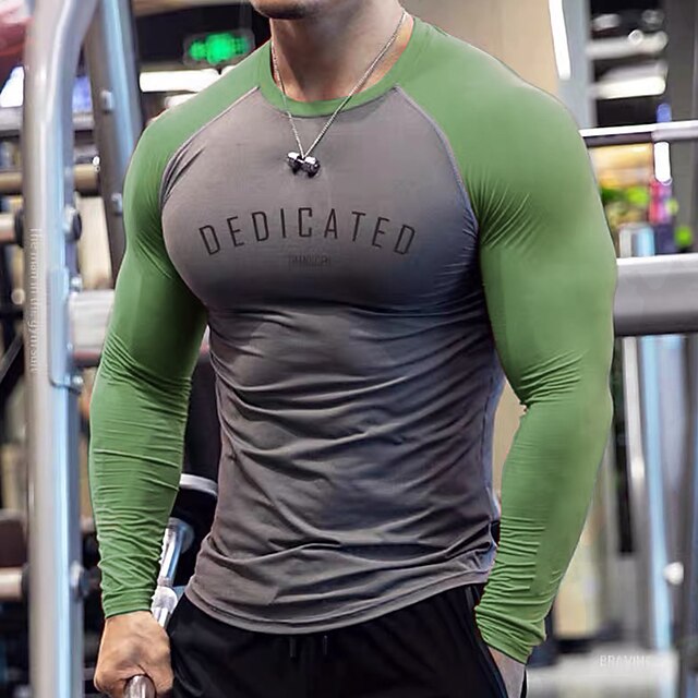 Men's Running Shirt Gym Shirt Long Sleeve Base Layer Athletic