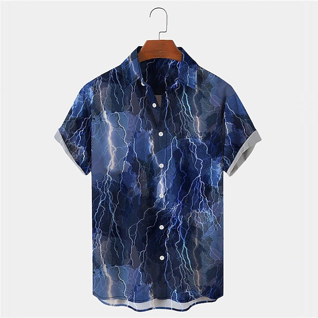 Men's Shirt Summer Hawaiian Shirt Lightning Graphic Prints Turndown ...