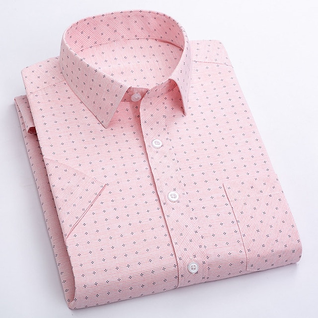 Men's Dress Shirt White Light Green Pink Purple Short Sleeve Turndown ...