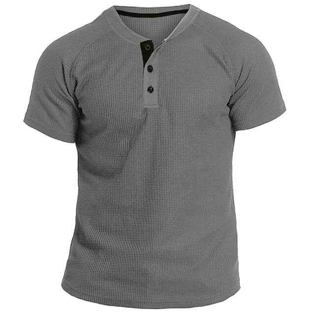Men's Waffle Tee Waffle Henley Shirt Henley Shirt Plain Henley Street