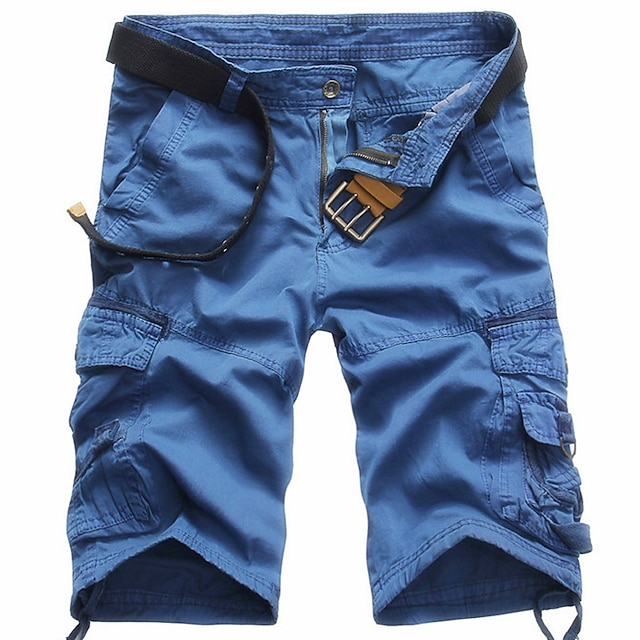 Men's Cargo Shorts Shorts Hiking Shorts Leg Drawstring 6 Pocket Plain ...