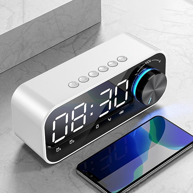 2023 ny LED digital dubbel väckarklocka trådlös bluetooth högtalare tf aux musikspelare