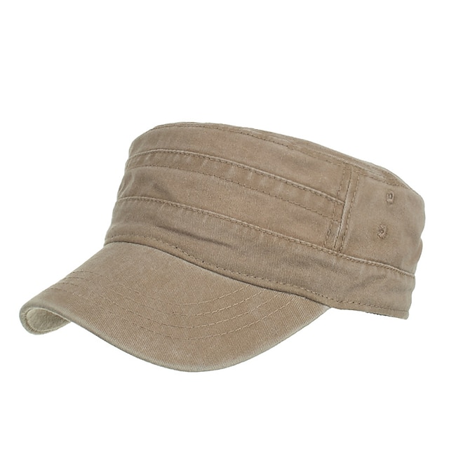  Hombre gorra militar Sombrero de cadete Negro Azul Marino Oscuro Algodón Moda Moderno Ropa de Exterior Casual Diario Plano