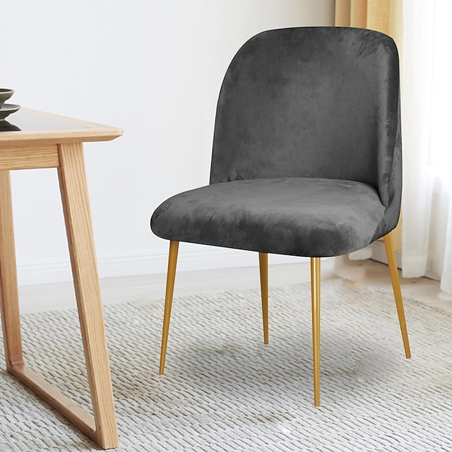  husă pentru scaune de sufragerie din catifea elastică tapițată laterală husă pentru scaune de sufragerie huse cu spate curbat cu accent la mijlocul secolului huse pentru scaune pentru bucătărie living