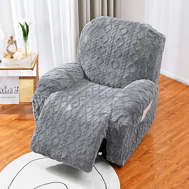 1 Seat Velvet Reclining Couch Covers, Stretch Jacquard Reclining Chair