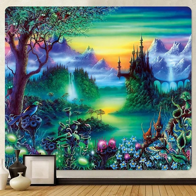  Wonderland Fantasy Large Wall Tapestry Art Decor Blanket Curtain Hanging Home Bedroom Living Room Decoration Polyester