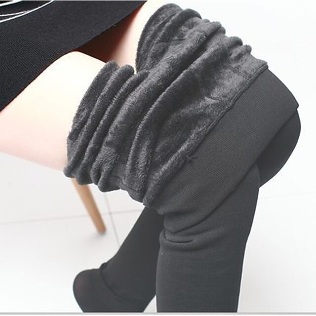 Women's Fleece Lined Leggings Warm Full Length Winter Leggings Stretchy ...