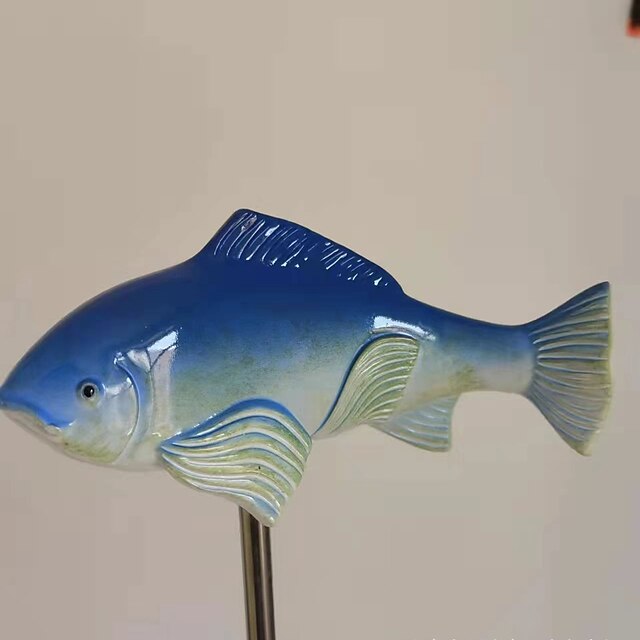 Koi Fish Decor Garden,Garden Koi Fish Sculptures Ceramic with Stake