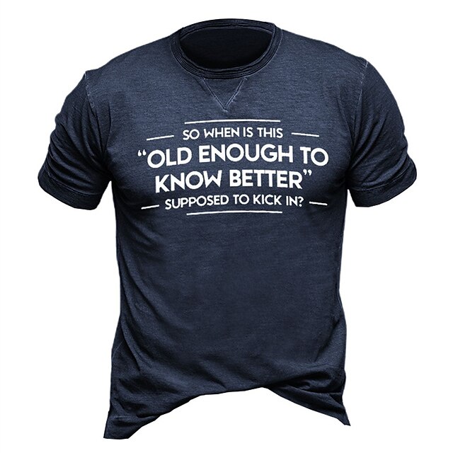  Homens Letra Estampas Abstratas Camiseta Estilo casual Algodão Manga Curta Gráfico Camisa Preto Vinho Azul Marinho Escuro Camiseta confortável Férias Rua Roupas de estilistas