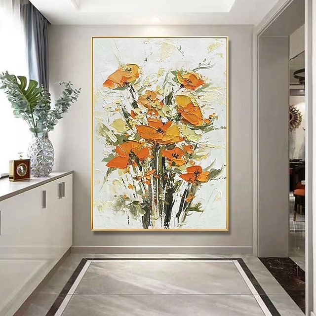 Handmade Hand Painted Oil Painting Wall Modern Fashion Abstract Flower