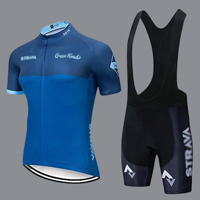 sykkel jersey strava sykkel jersey kort ermet sett maillot ciclismo uniformes hurtigtørkende sykkelklær mtb jersey (farge: c4, størrelse: l)