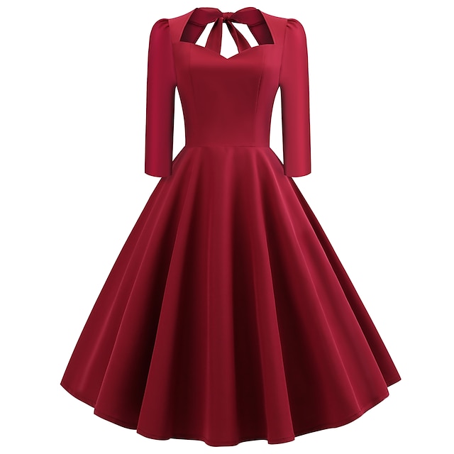  Ρετρό / Βίντατζ Δεκαετία του 1950 Vintage Φόρεμα Κοκτέιλ Φόρεμα Swing φόρεμα Φόρεμα Flare Χριστουγεννιάτικο φόρεμα για πάρτι Γυναικεία Μασκάρεμα Πάρτι / Βράδυ Φόρεμα