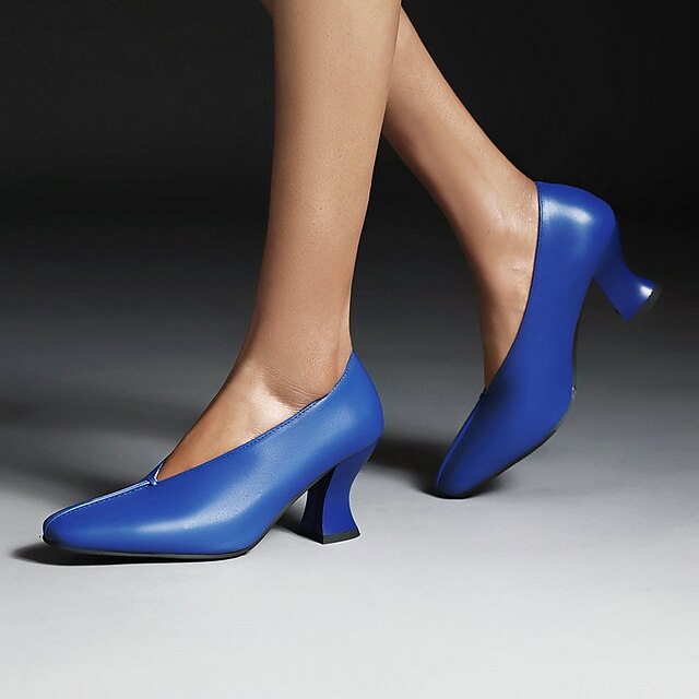 Women's Heels Pumps Comfort Shoes Work Daily Solid Colored Summer High Heel Low Heel Square Toe