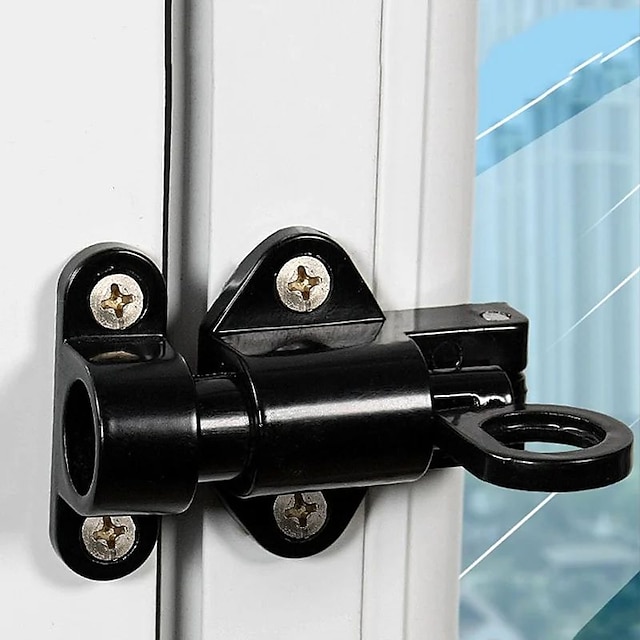  Aluminum Alloy Bolt Lock Self-Closing Automatic Latch Window Gate Security Pull Ring Spring Bounce Door Bolt Latch Lock
