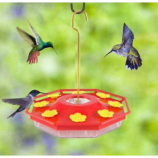 Hummingbird Feeder, EasyFill Bird Feeder with 8 Flower Petal Feeding